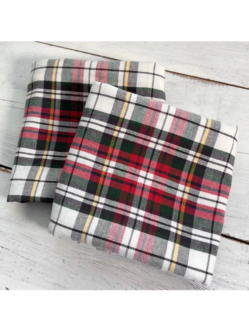 2 Pottery Barn Denver Plaid Linen Cotton EURO Pillow Shams Holiday Green Red 26"